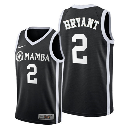 Men's Los Angeles Lakers #2 Kobe Brant“Mamba” Black Stitched NBA Jersey